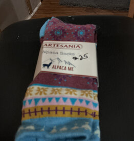 Artansia Alpaca Socks Ladies Med Wine