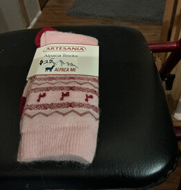 Artansia Alpaca Socks Ladies Med Pink