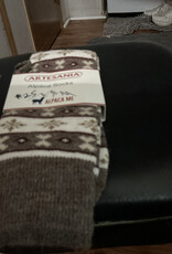 Artansia Alpaca Socks Ladies Lg Cafe