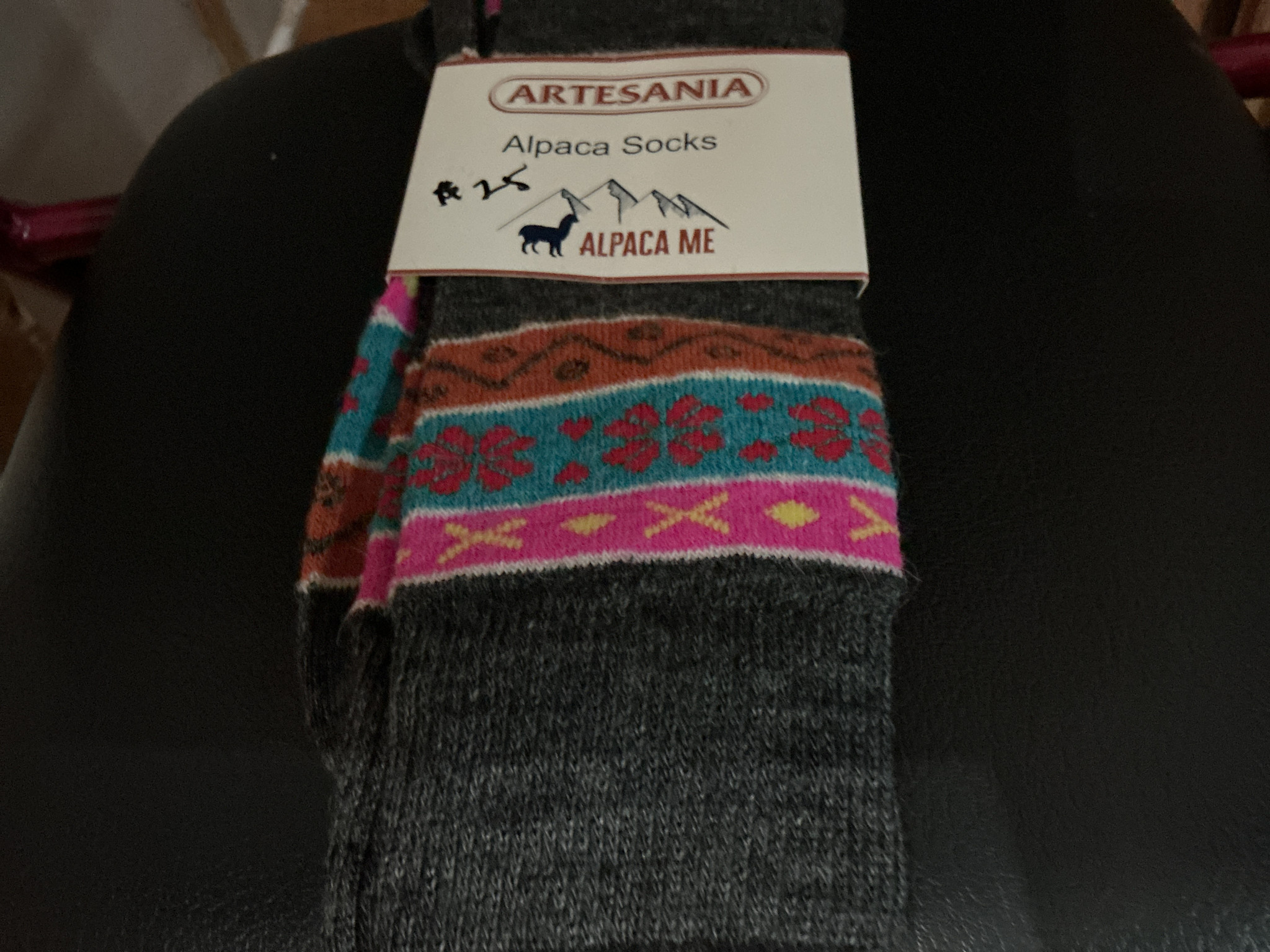 Artansia Alpaca Socks Ladies Lg Orange Grey