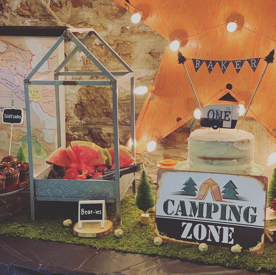 1st Birthday Party Wilderness + Camping Theme in The Cellar at Cactus Creek