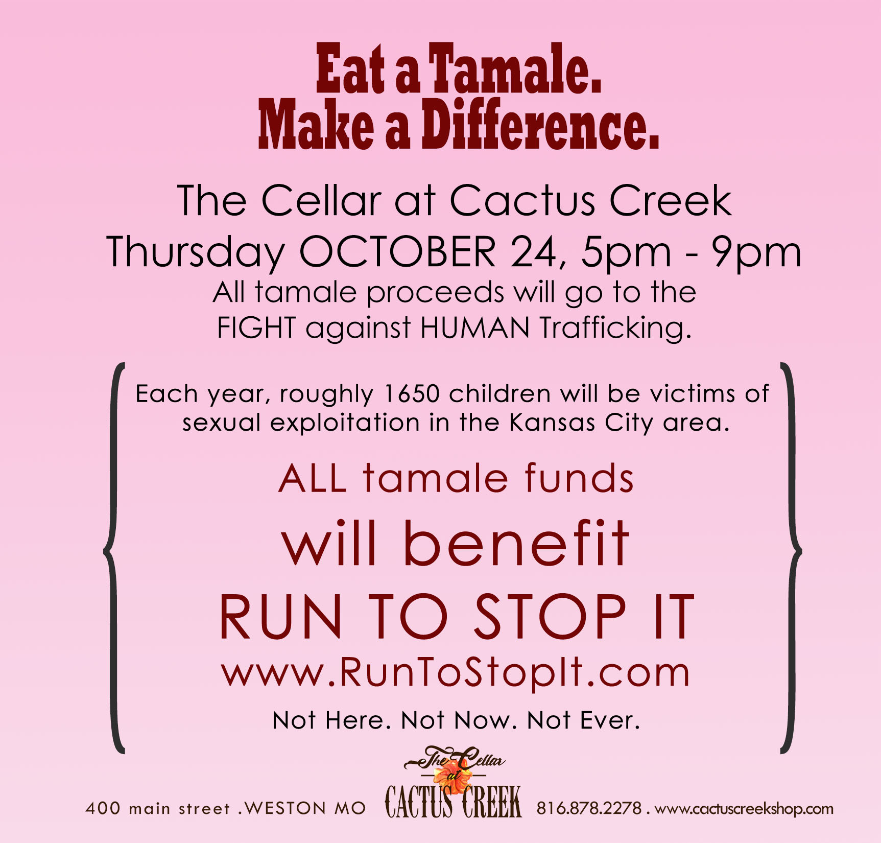 Tamale Party benefiting Run to Stop It - Oct 24, 2019