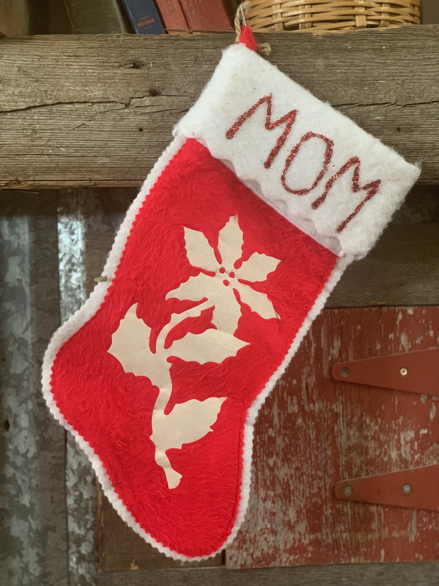 Vintage MOM Christmas stocking