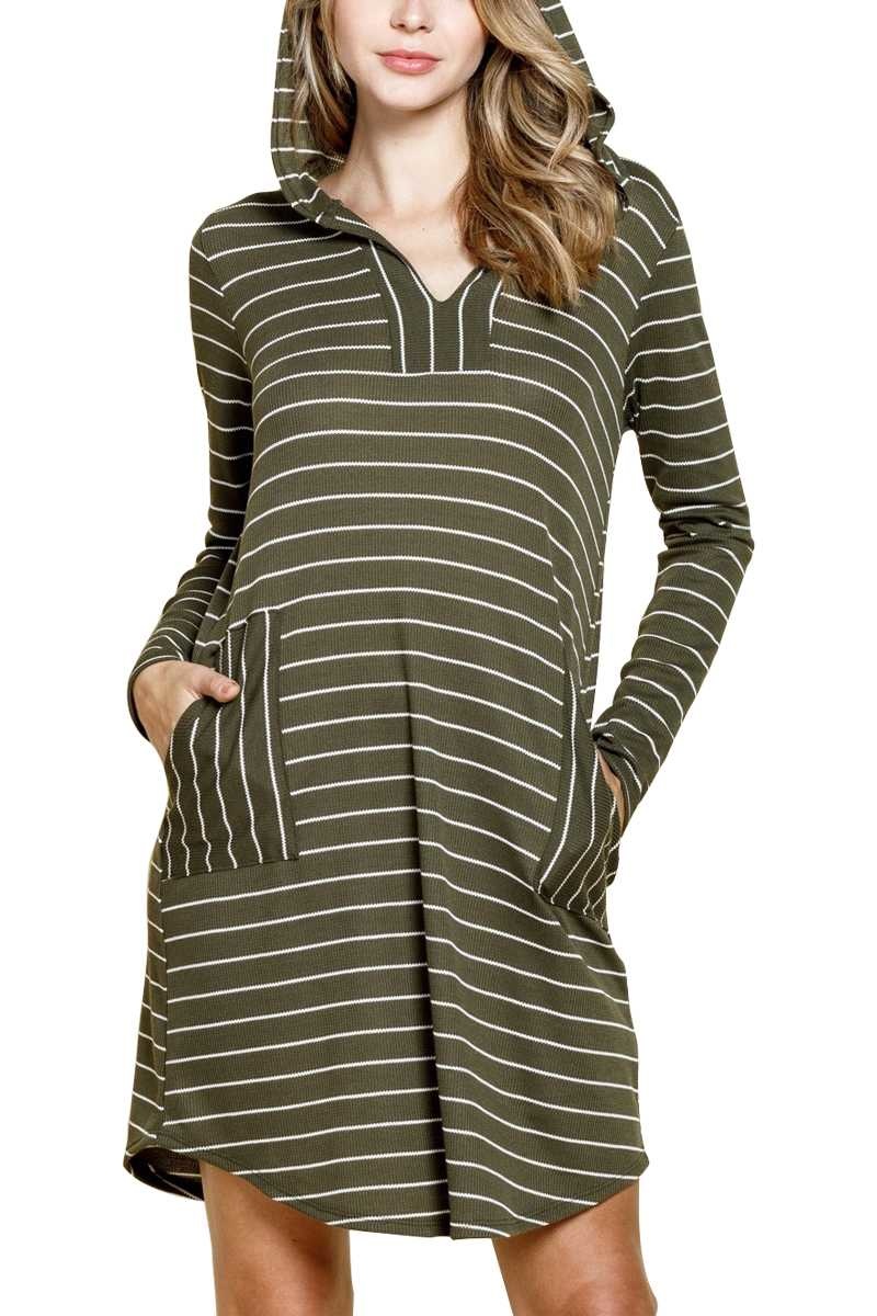 hooded knit dress
