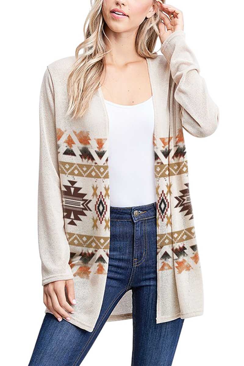 native print cardigan