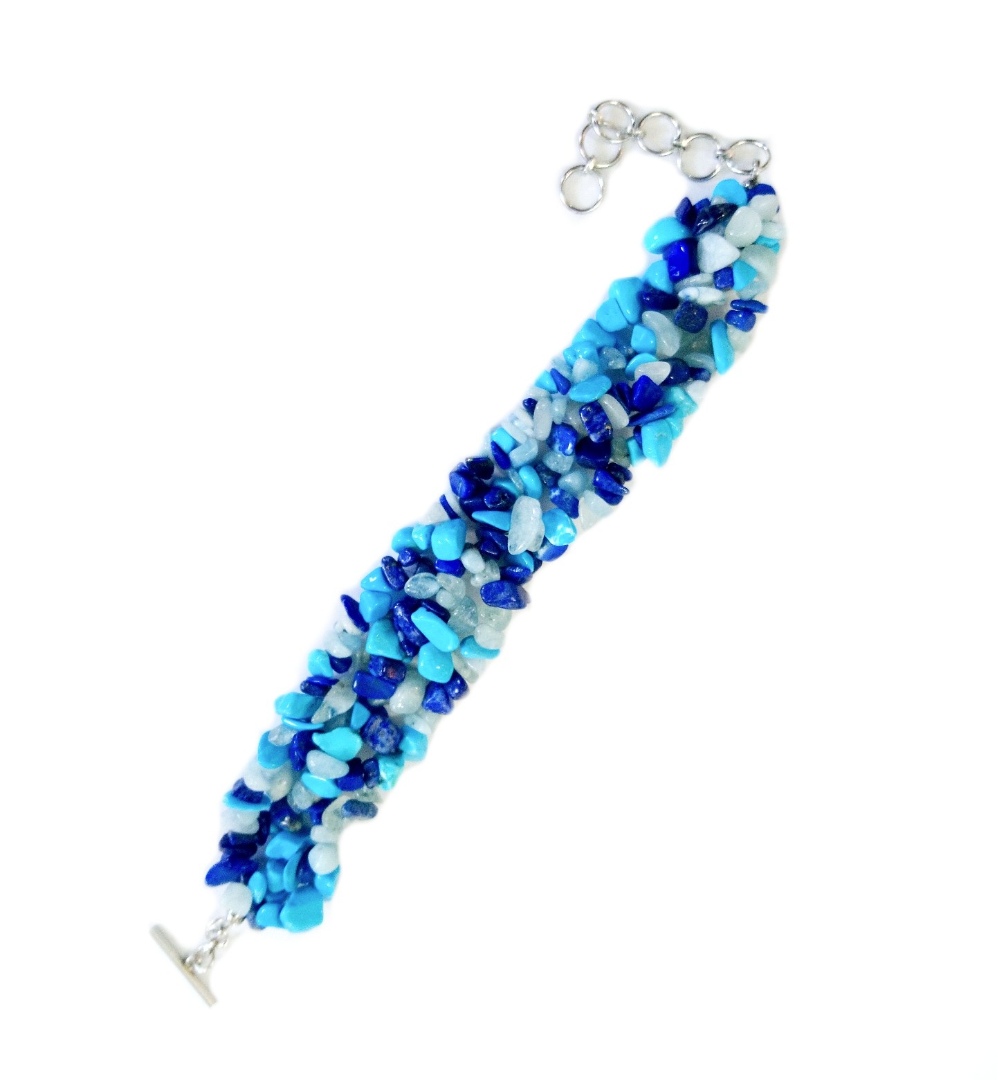 Lapis Lazuli, Howlite + Aquamarine Bracelet