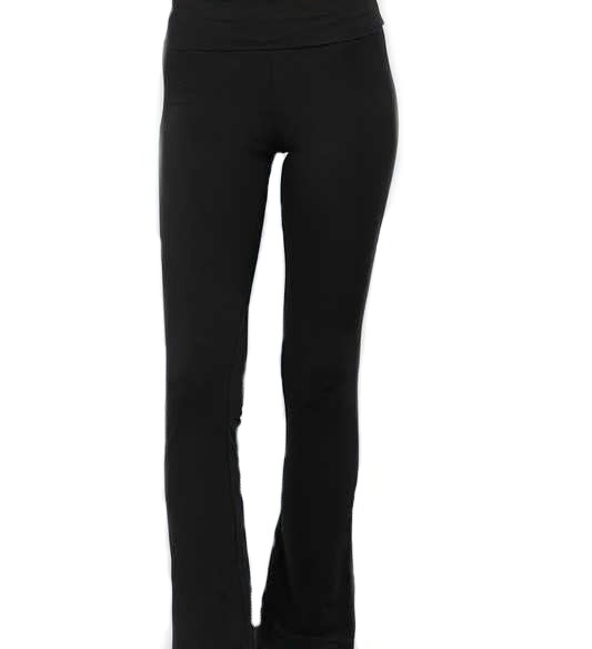 Flare Bottom Yoga Pants - Fold Over Top 