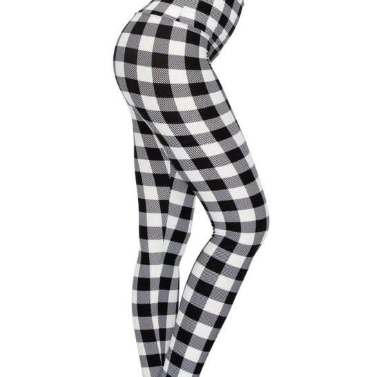 Buffalo Check Yoga Legging - Black 