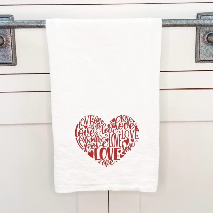 Love Heart Cotton Tea Towel