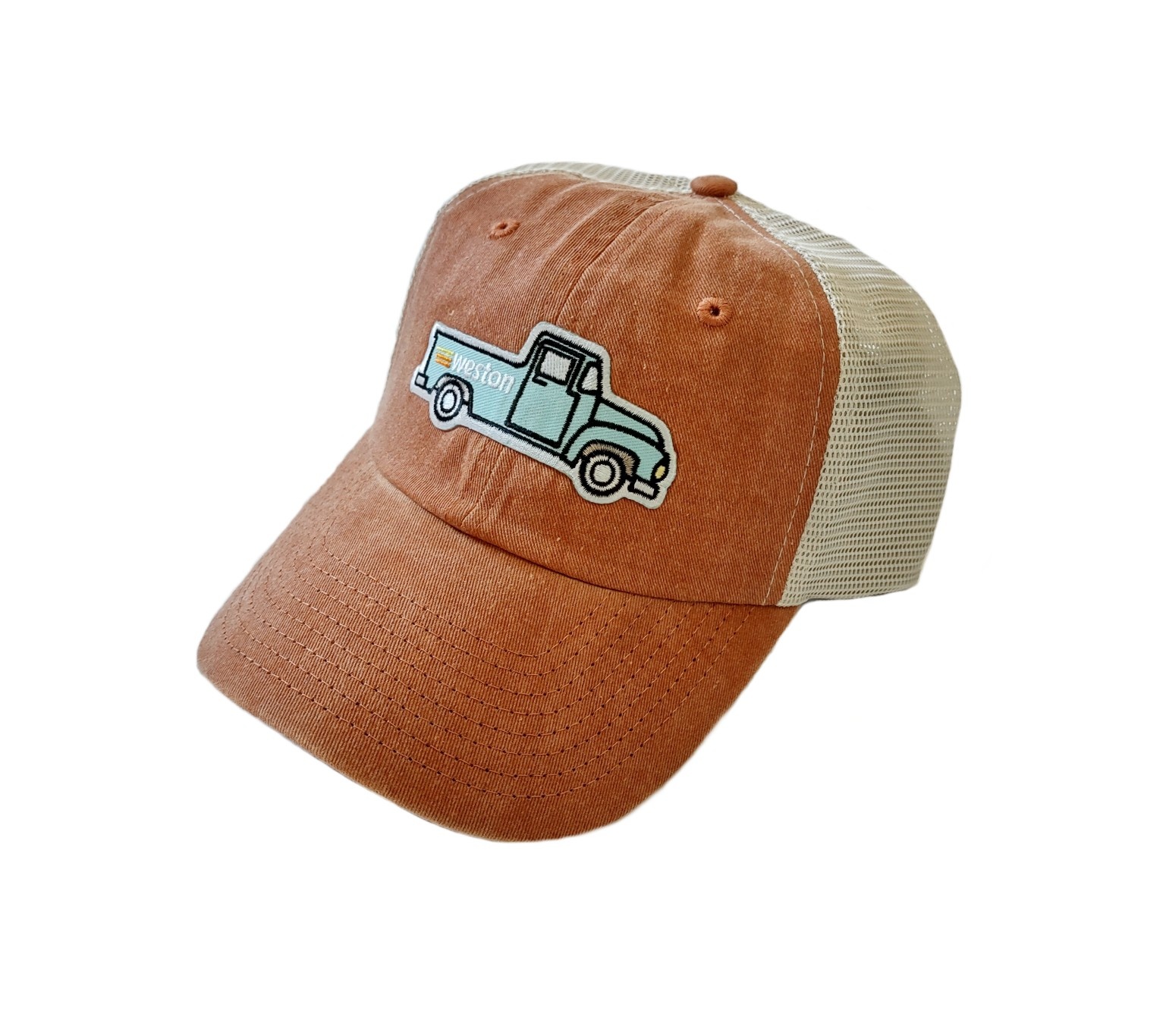 Weston Vintage Blue Truck Burnt Orange Hat