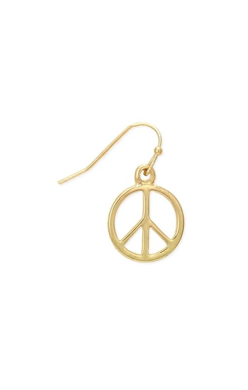 Gold Peace Dangle Earrings