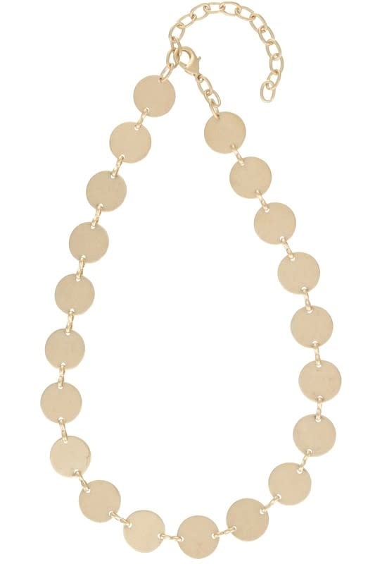 Matte Gold Disc Chain Necklace