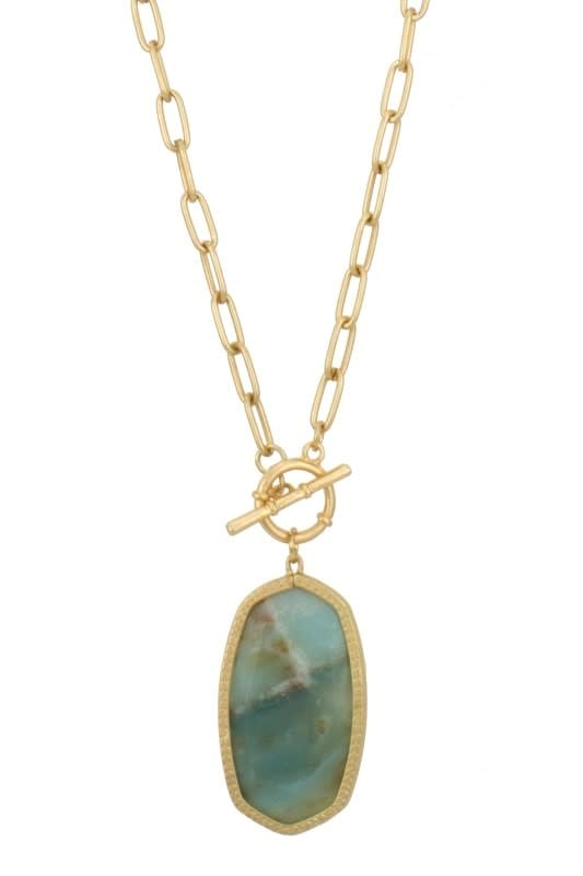 Charlene K Bezel Pendant Necklace in Blue Druzy and Gold Vermeil
