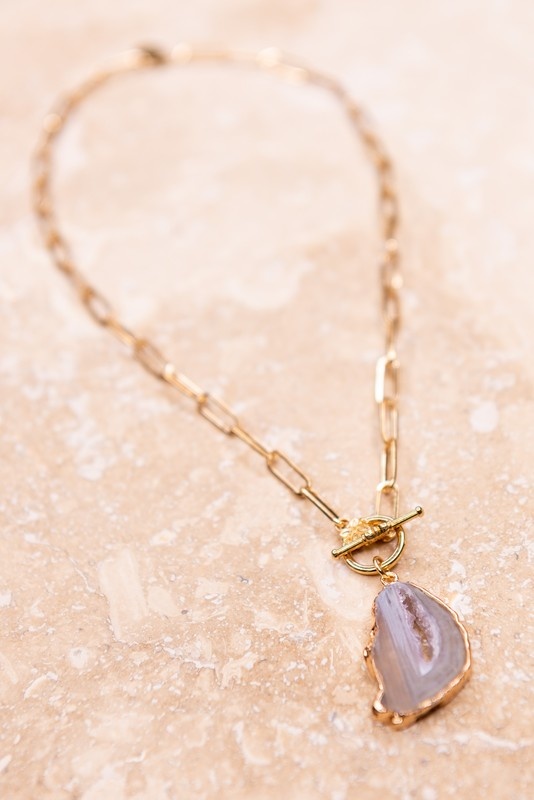 Queen Bee Stone Toggle Necklace