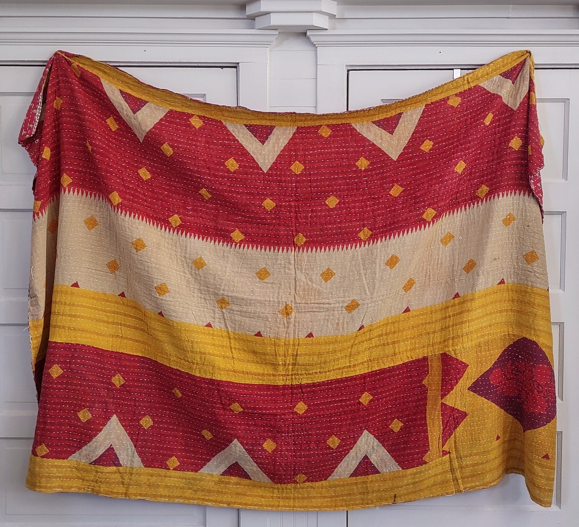 Kantha Sari Throw Blanket #1053