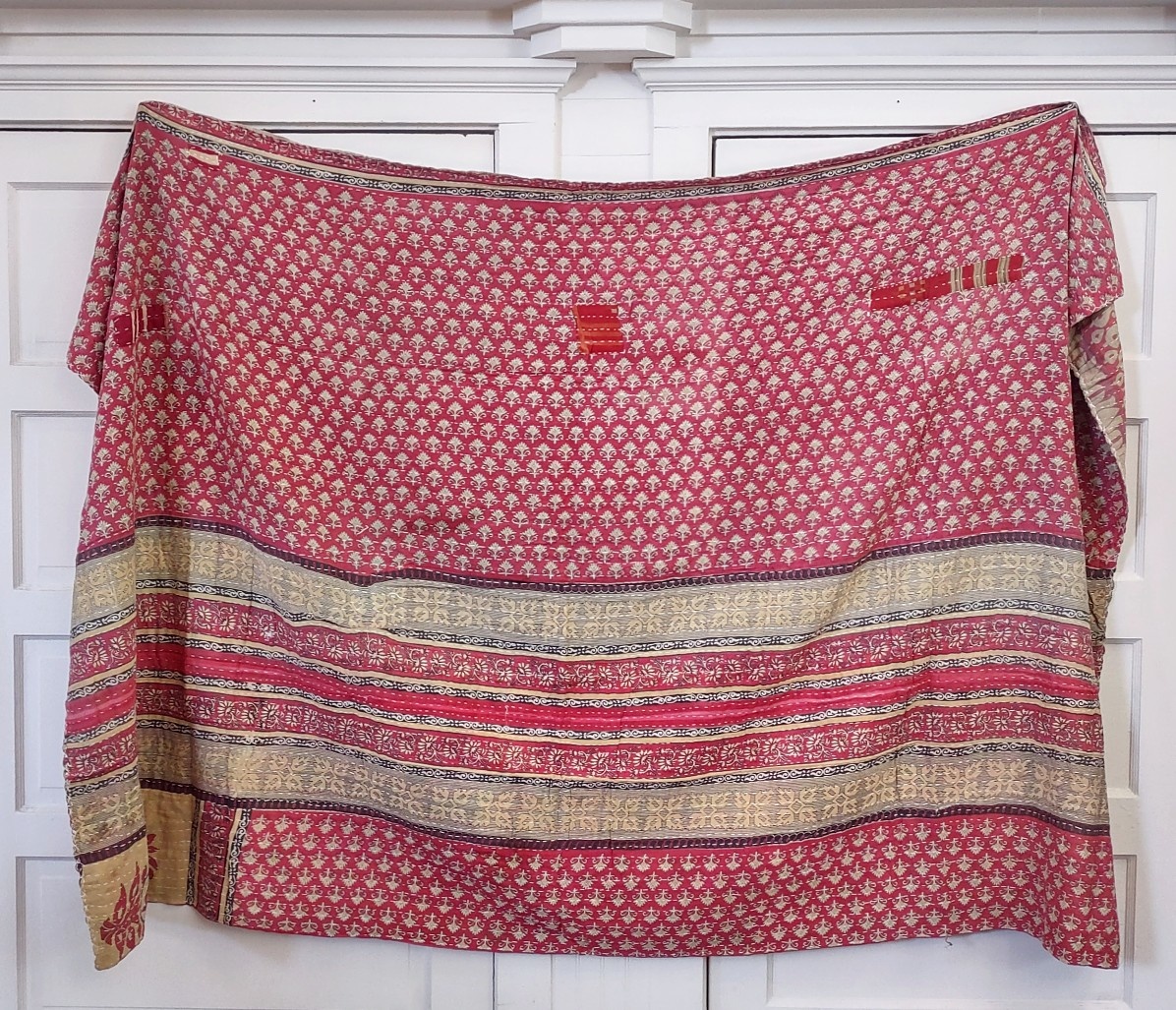 Kantha Sari Throw Blanket #1107