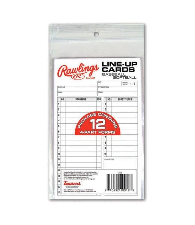 Rawlings System-17 Lineup Cards Refill Pack