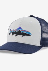 Patagonia Fitz Roy Trout Trucker Hat Snapback Mesh Fly Fish Some Wear Nice