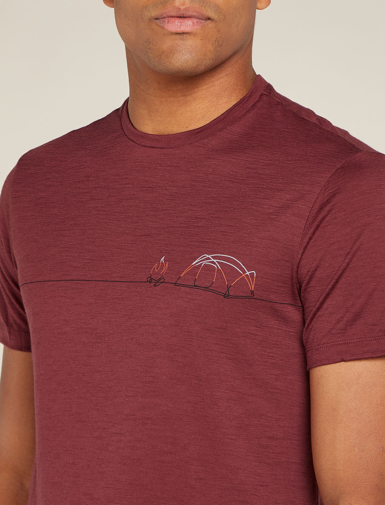Icebreaker Men's 150 Tech Lite Short Sleeve Single Line Camp