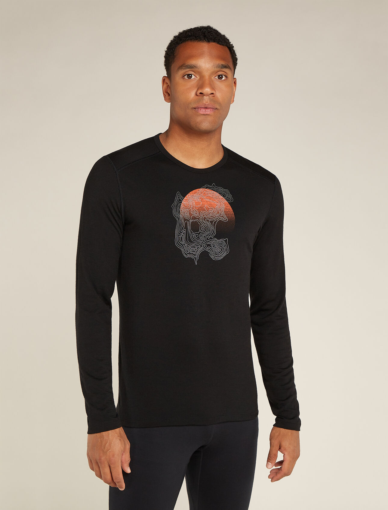 Icebreaker Men's Oasis Long Sleeve Crew Ruapehu Round