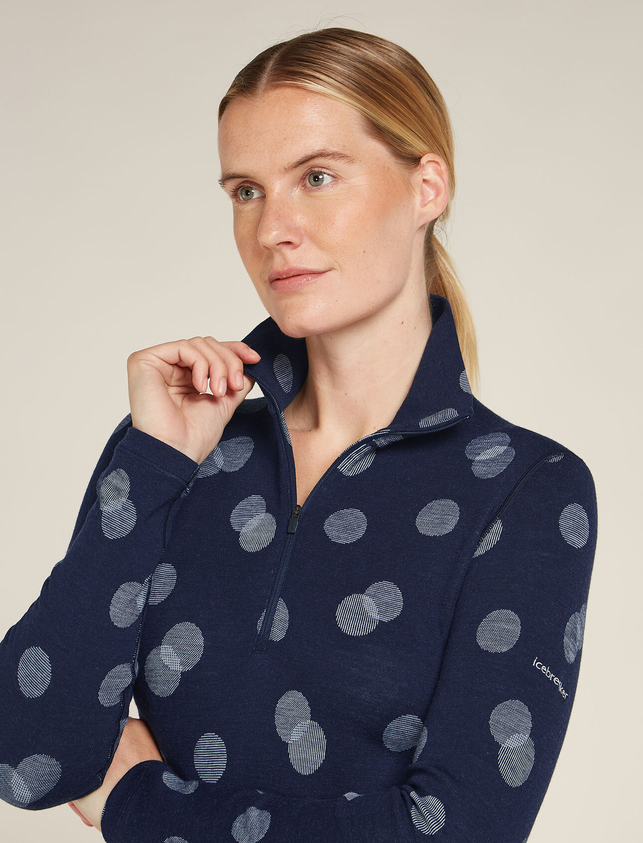 Icebreaker Women's Vertex Long Sleeve Half Zip Falling Flakes
