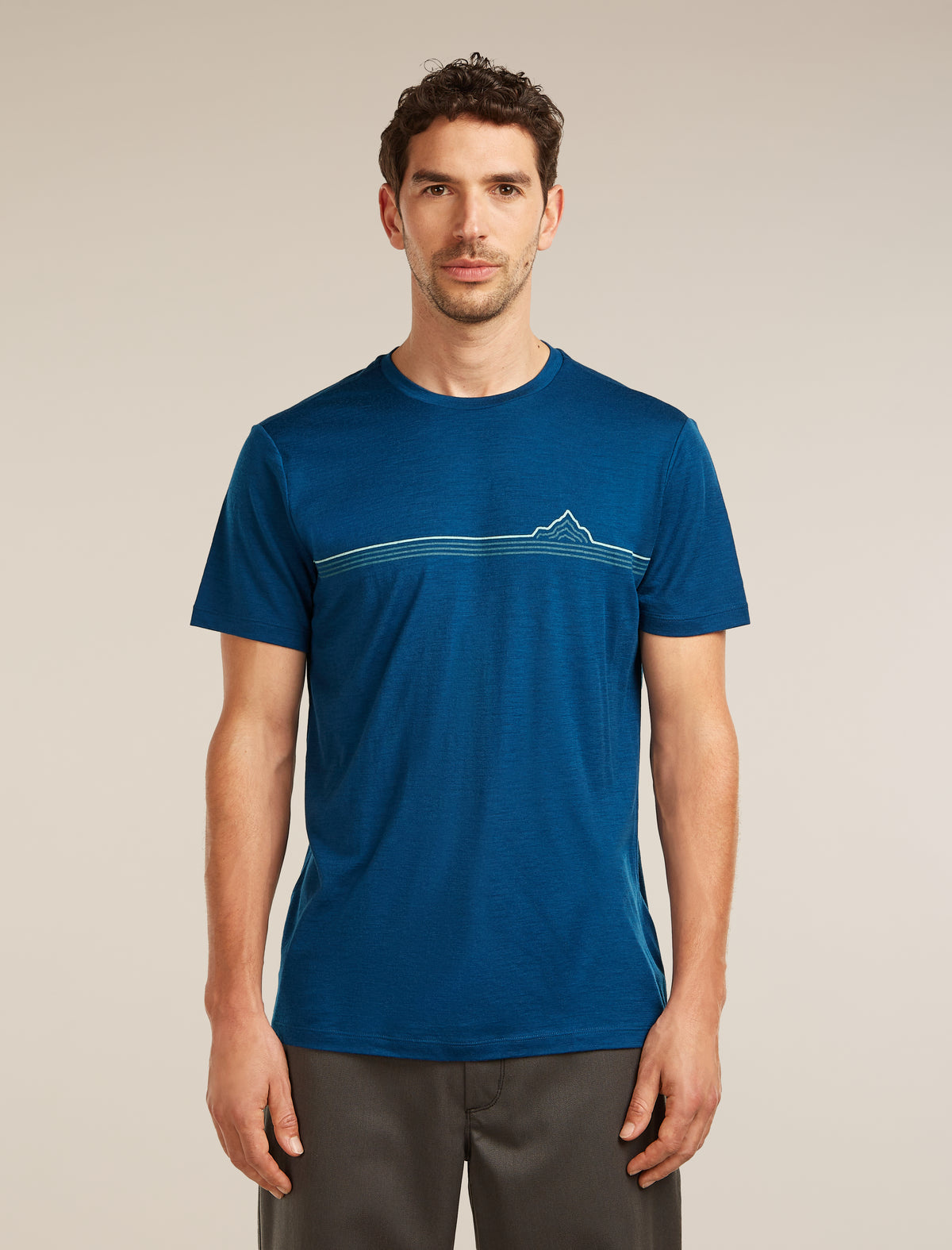 Icebreaker Men's 150 Tech Lite Short Sleeve Range Stripes
