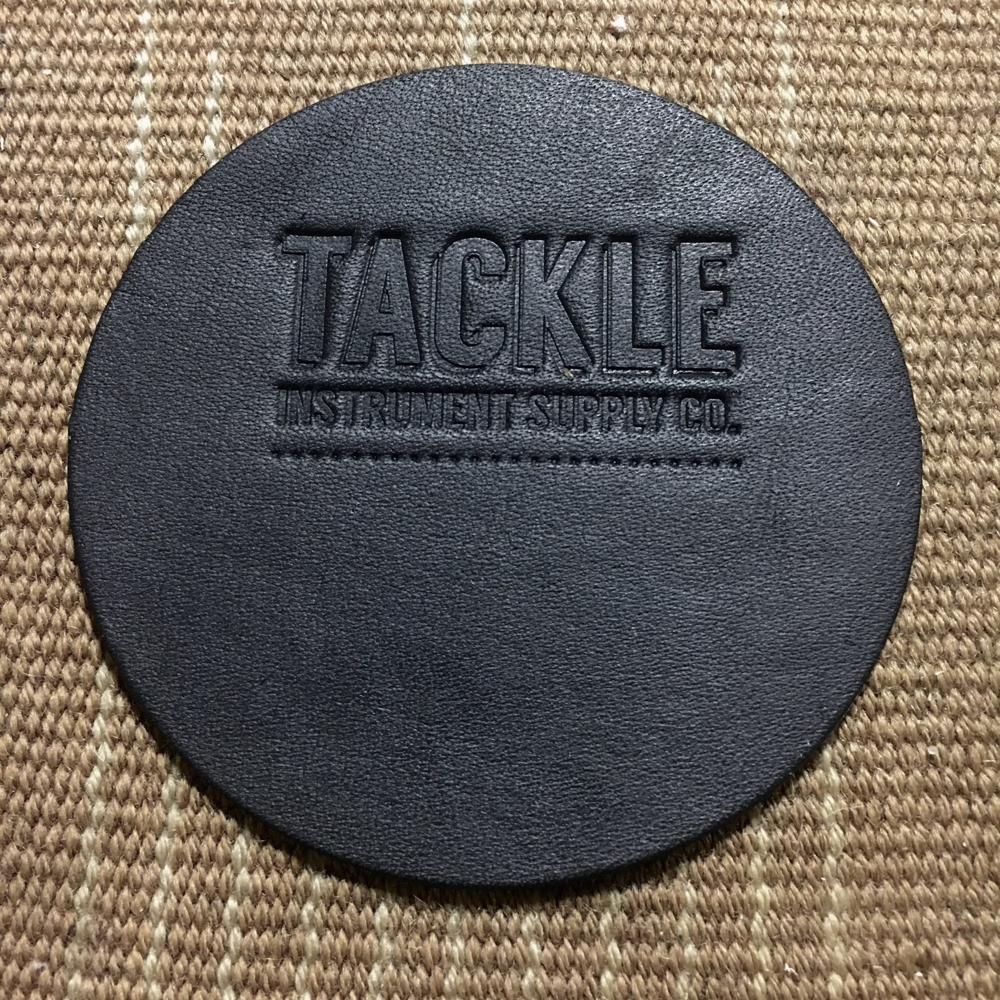 Tackle Leather Bass Drum Beater Patch Black Rupp's Drums