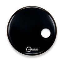 Aquarian Regulator Off Set Hole Gloss Black Bass Drumhead