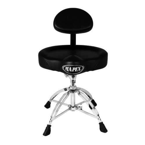 Mapex Mapex Saddle Top Drum Throne w/Back Rest Mapex Mapex Saddle Top Drum Throne w/Back Rest