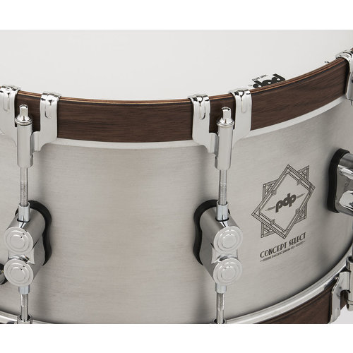 PDP PDP 6.5x14 Concept Select 3mm Aluminum Snare Drum w/ Walnut Wood Hoops