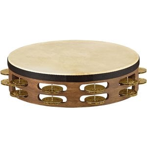 Meinl Meinl Headed Vintage Wood Hammered Brass 2 Row Jingles Tambourine in Walnut Brown