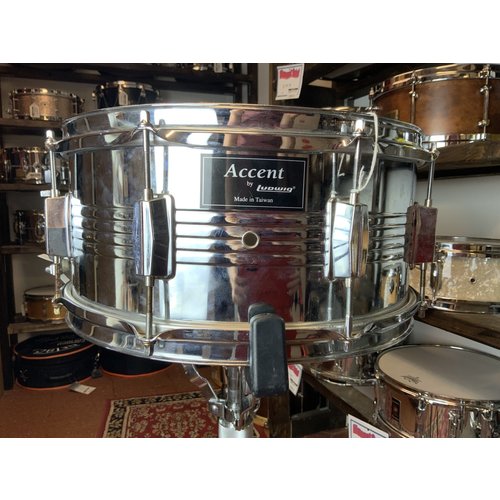 Ludwig Used Ludwig Accent 6.5"x14" Steel Snare Drum Ludwig Used Ludwig Accent 6.5"x14" Steel Snare Drum