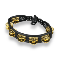 LP Cyclops Mounted Tambourine - Black with Dimpled Brass Jingles