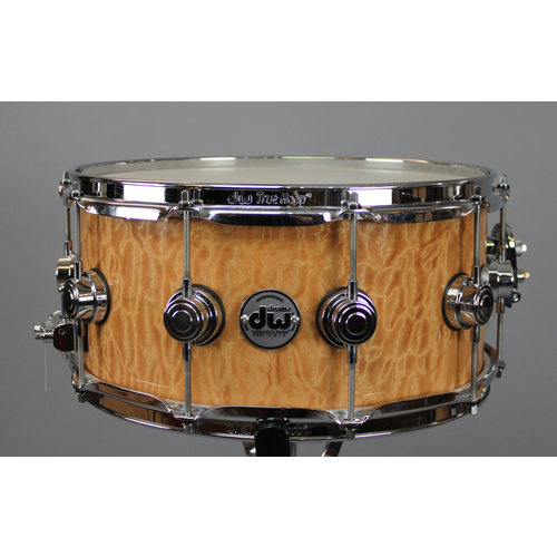 DW DW Collectors 6.5x14" Quilted Moabi Over Maple Snare Drum - Chrome Hardware