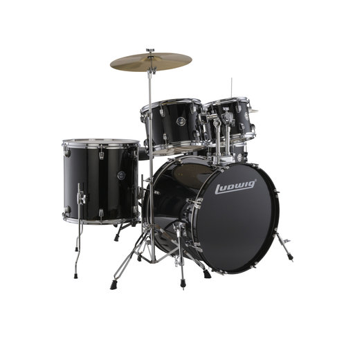Ludwig Ludwig Accent Fuse 5pc Drum Set Black Sparkle Ludwig Ludwig Accent Fuse 5pc Drum Set Black Sparkle