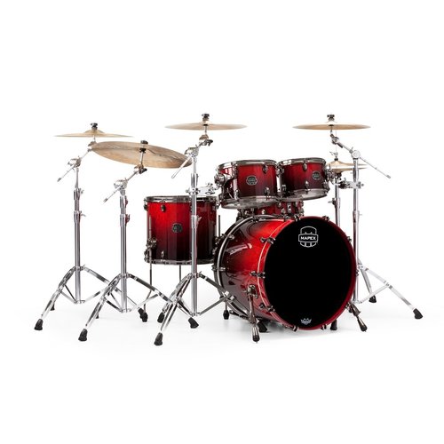 Mapex Mapex Saturn V Exotic Rock 4 Piece Shell Pack w/o Snare Cherry Mist Maple Burl Mapex Mapex Saturn V Exotic Rock 4 Piece Shell Pack w/o Snare Cherry Mist Maple Burl