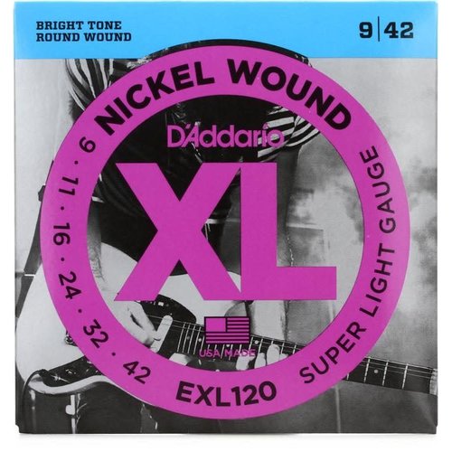 D'Addario Nickel Wound Electric Guitar Strings, Super-Light, 09-42 D'Addario Nickel Wound Electric Guitar Strings, Super-Light, 09-42