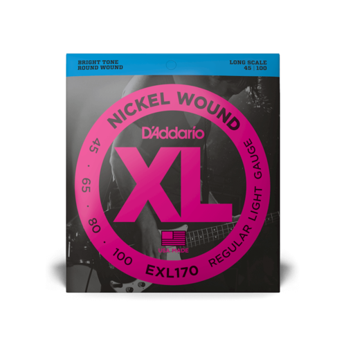 Daddario Nickel Wound Bass Guitar Strings, Light, 45-100 Daddario Nickel Wound Bass Guitar Strings, Light, 45-100