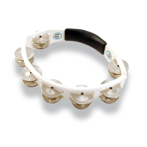 LP LP Cyclops Hand Held Tambourine, White Steel