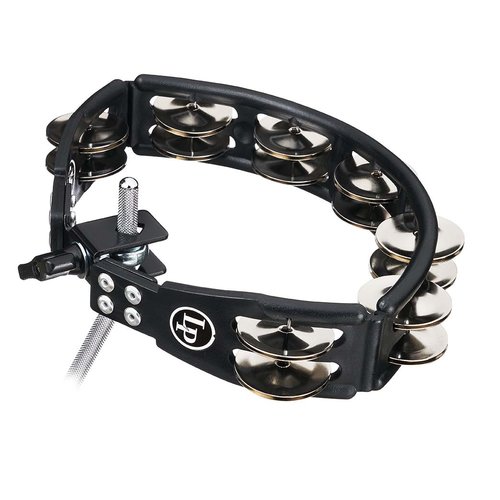 LP LP Cyclops Mounted Tambourine - Black with Steel Jingles