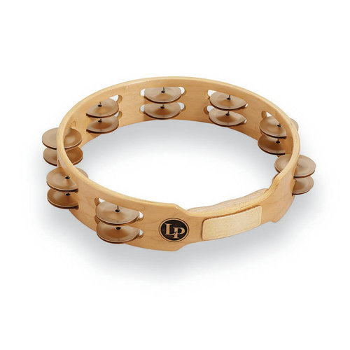 LP LP Accent 10" Double Row Wood Tambourine with Aluminum Jingles LP LP Accent 10" Double Row Wood Tambourine with Aluminum Jingles