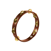 Meinl 10" Wood Tambourine Brass Jingles 1 Row African Brown