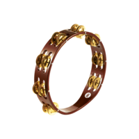 Meinl 10" Wood Tambourine Brass Jingles 2 Rows African Brown TA2B-AB