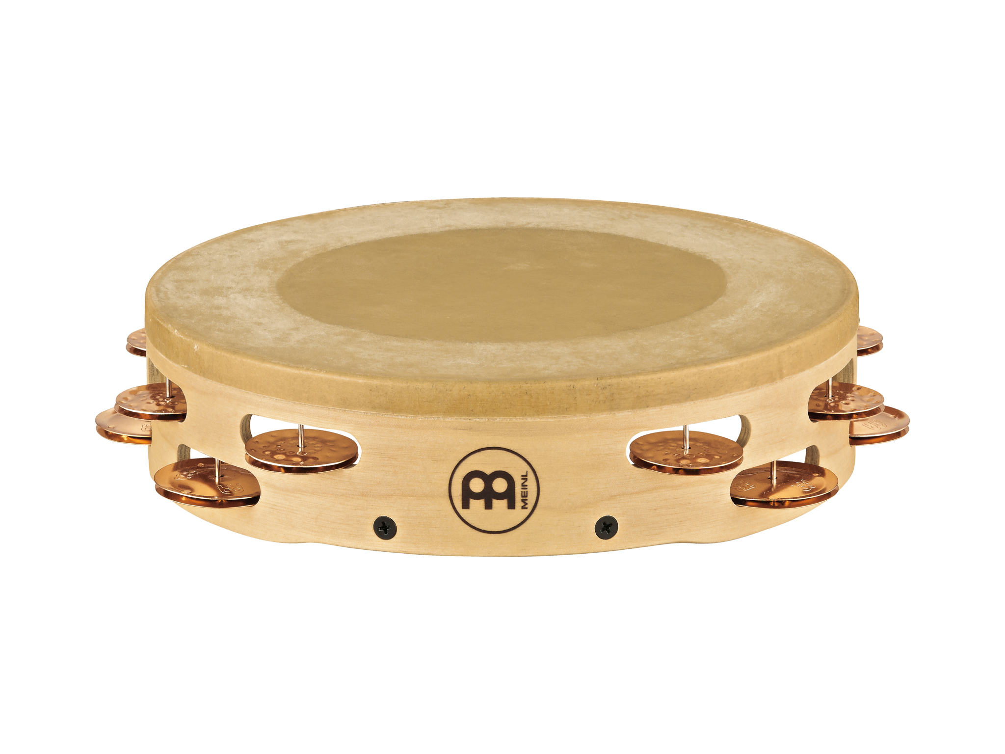 Meinl Artisan Headed Wood Tambourine Cymbal Bronze Jingles 2 Rows