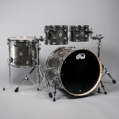 DW DW Collectors Maple 4pc Shell Pack - Black Galaxy w/ Chrome Hardware DW DW Collectors Maple 4pc Shell Pack - Black Galaxy w/ Chrome Hardware