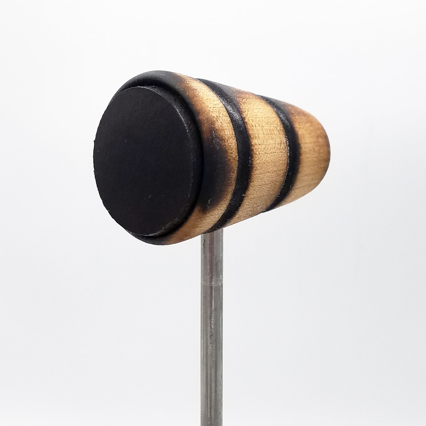 Low Boy Leather Daddy Bass Drum Beater Scorched w/ Black Stripe Rupp's Drums