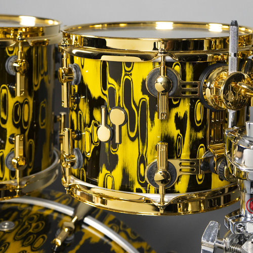 Sonor Sonor SQ2 Thin Beech 6pc Shell Pack-Yellow Tribal w/ Gold Hardware