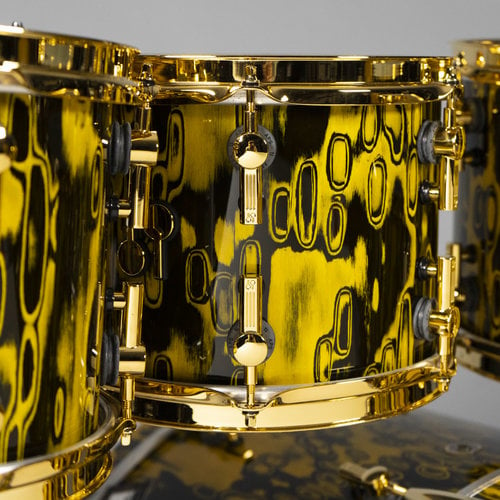 Sonor Sonor SQ2 Thin Beech 6pc Shell Pack-Yellow Tribal w/ Gold Hardware