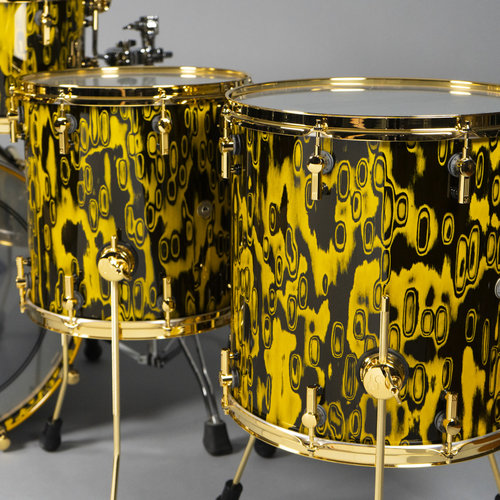 Sonor Sonor SQ2 Thin Beech 6pc Shell Pack-Yellow Tribal w/ Gold Hardware