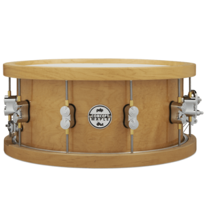 PDP PDP 20-Ply Maple Snare Drum w/ Thick Wood Hoops, Natural Lacquer w/ Chrome HW 6.5x14